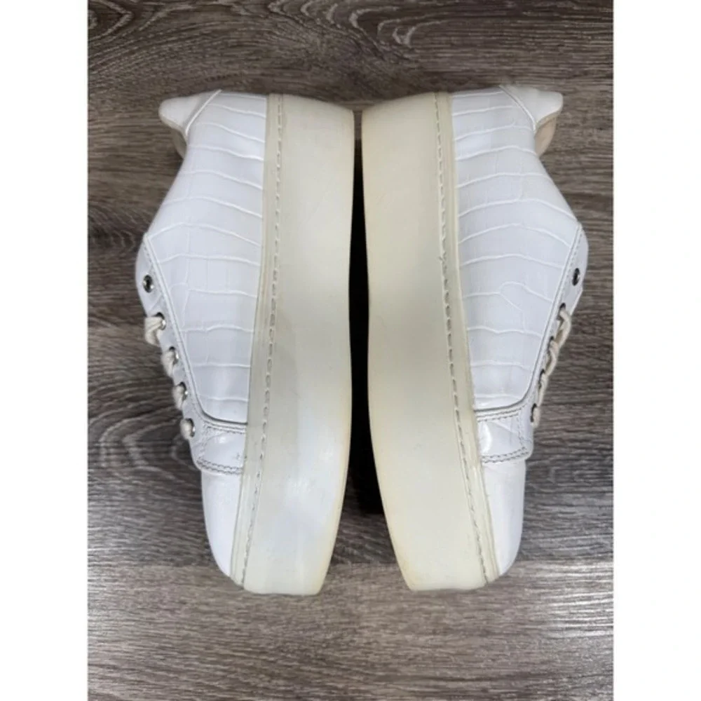 ASOS Shoes White Croc Embossed Platform Sneakers Women's 7 Chunky‎ Sole